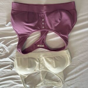 Maurices Pink and Cream Ribbed Bras